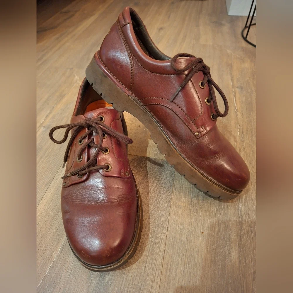 Rockport Men's Rich Brown Vintage Leather Lace-up Oxfords (Size US 8.5) - Picture 2 of 8